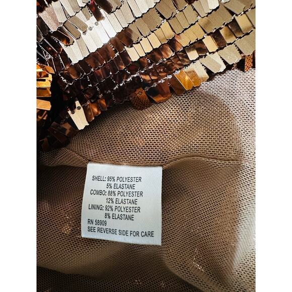 NWT Gianni Bini Gold Maze DRS Celeste Sequin Crew Neck Long Sleeve Dress Size 2 - Picture 6 of 9